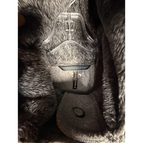 KÜHL Spyrit Hooded Gray Fleece Snap Jacket Women's L Outdoor Pockets - Picture 8 of 16